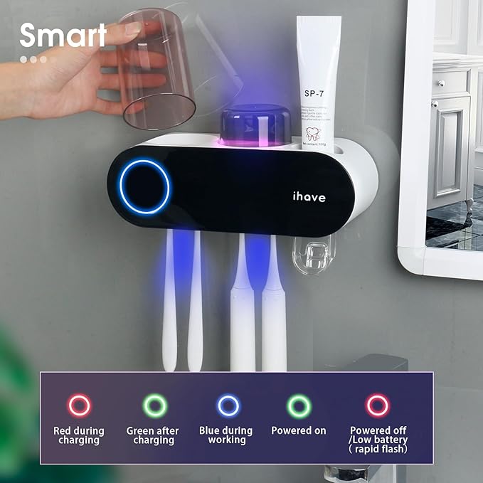 iHave Toothbrush Holders for Bathrooms, UV Toothbrush Sanitizer and Holder