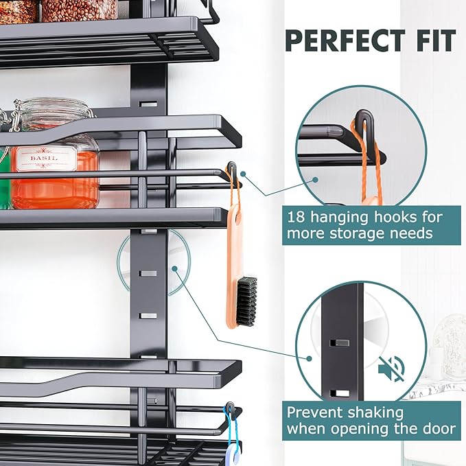Over The Door Pantry Organizer，9-Tier Over The Door Organizer