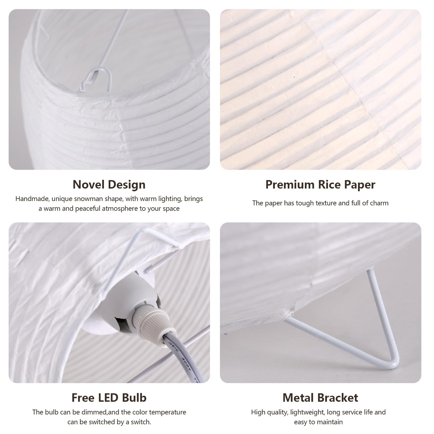 CMHSYTKE Small Rice Paper Lamp, Japanese Lamp Lantern Table Lamp, Paper Table Lamp, Lantern Lamps for Desk Bedrooms Bedside Night Light (Tower)