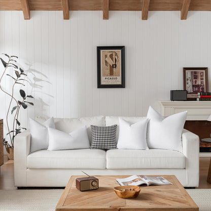 20x20 Decorative Throw Pillow Inserts-Down Feather Pillow Inserts-Square-Cotton Fabric-Set of 2-White.