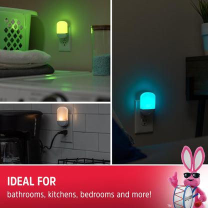 Energizer Night Light, Color Changing, Nightlight for Bedroom, Bathroom, Nursery, Hallway, Kitchen,White Base, 81567