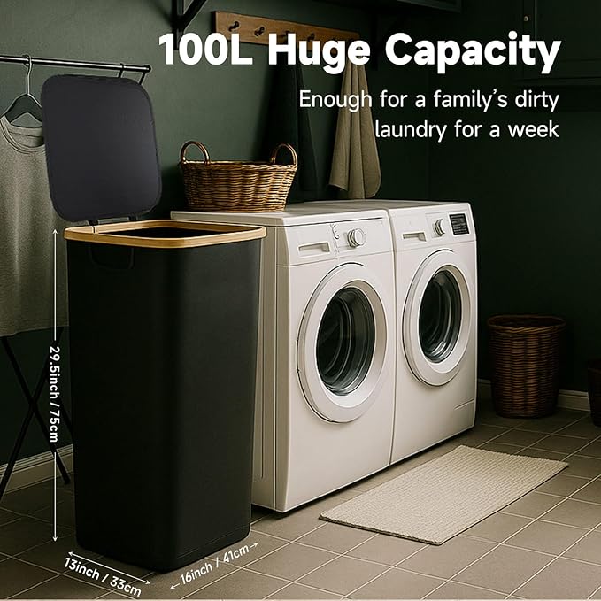 26 Gall/100L Foldable Laundry Hamper