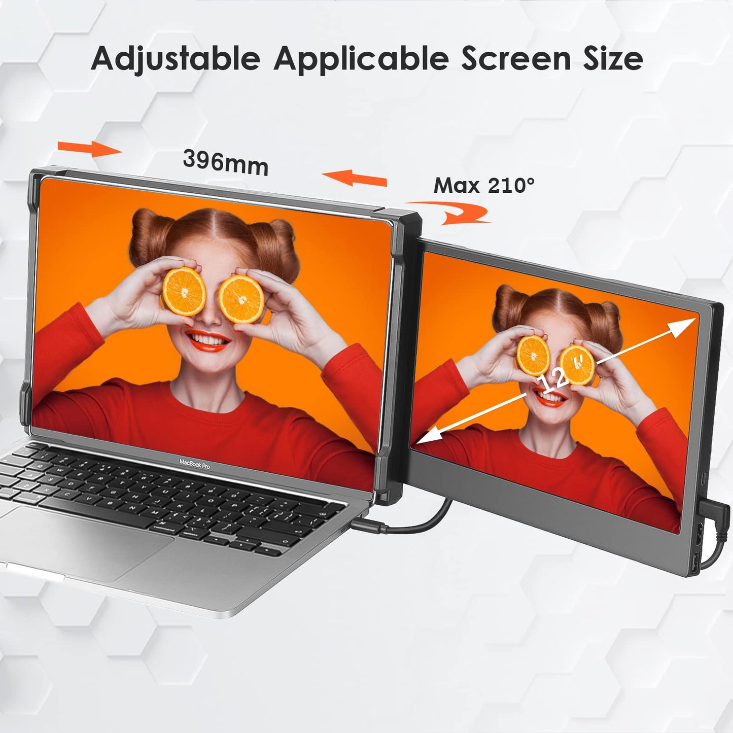KEFEYA Laptop Screen Extender, 14.2" Portable Triple Monitor for Laptop with Full HD IPS Display, Monitor Extender Compatible with Mac, Windows, Chrome, Fits 13-17 Inch Laptops