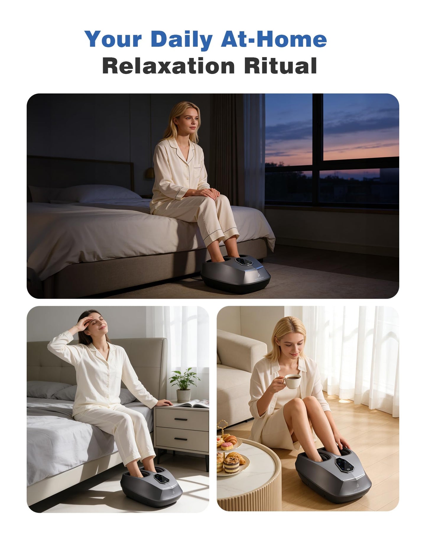 KING RELAX Shiatsu Foot Massager with Heat, 2026 Upgraded Deep Kneading & Squeeze Massage for Plantar Fasciitis, Modern Sculpted Design, Fits Up to Size 14, FSA Eligible HSA Store, Fathers Day Gift