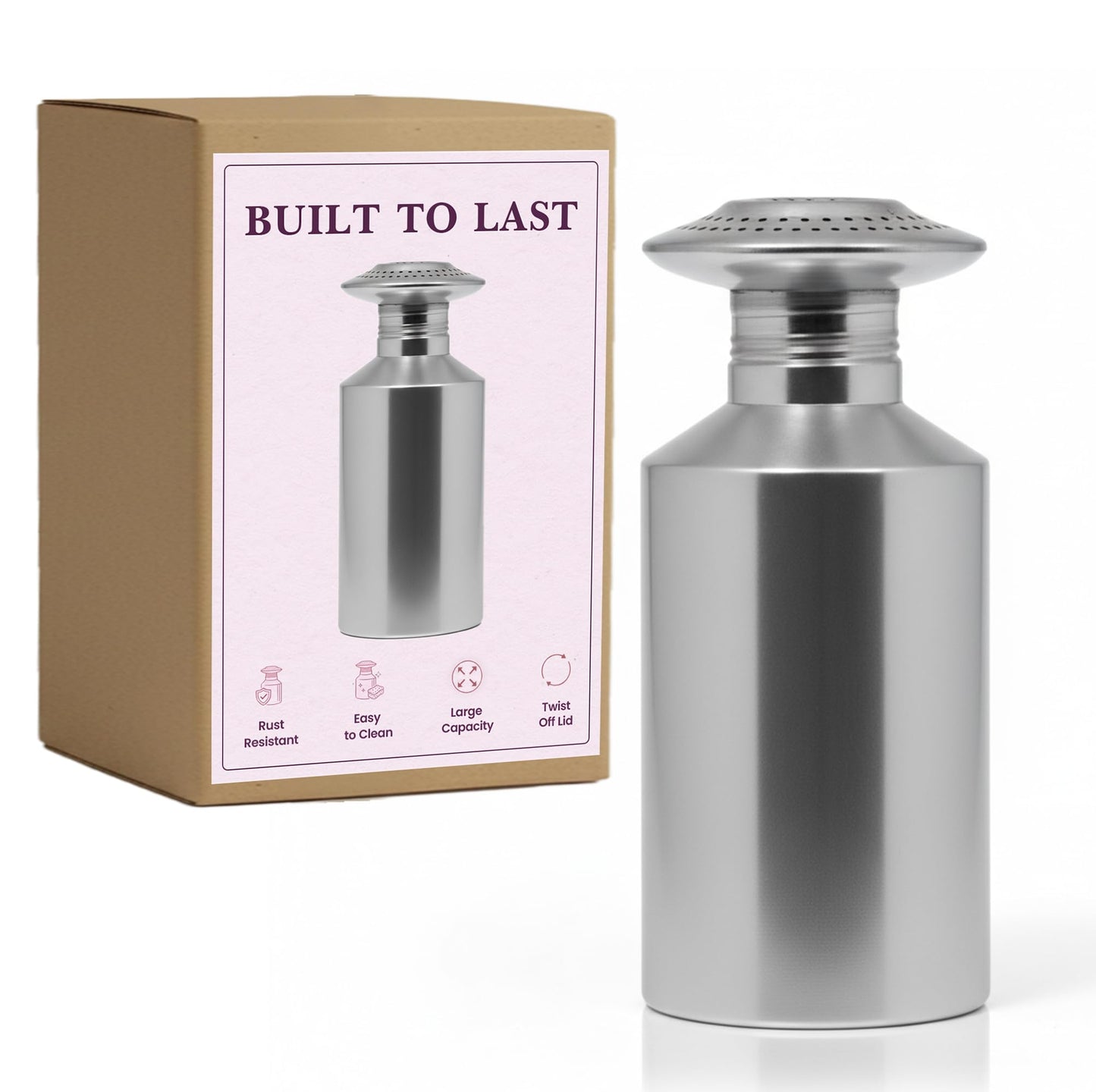 Friteshop Aluminum Salt Shakers – 22Oz Large Shaker with Twist Off Lid – Durable, Lightweight - Rust-Resistant Salt & Pepper Shaker for Fries, Snacks - Made in Europe - Home Dining & Restaurant - 1pck