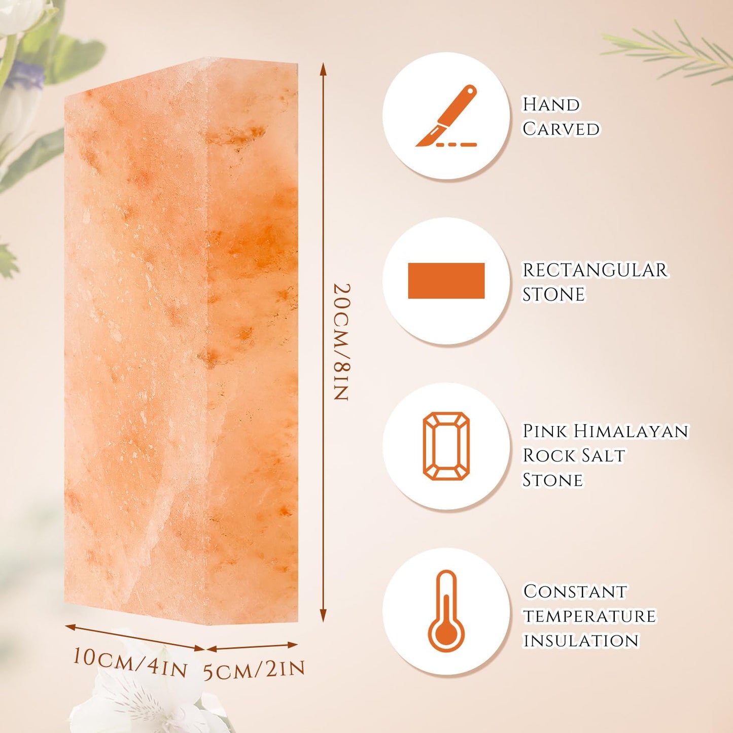 Swiffen 2 Pack Foot Bricks Hand Carved Rock, 4'' Width x 8'' Length x 2'' Depth Himalayan Rectangle Massage Salt Stone for Massotherapy Home Spa Relaxing Deodorant Salt and Sugar Scrubs