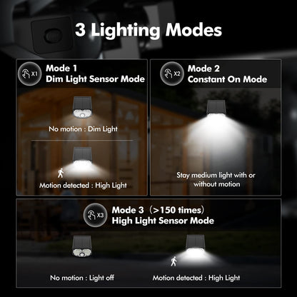 AloftSun Solar Motion Sensor Outdoor Lights - 30 LED Spot Lights with Motion Detector, IP68 Waterproof, 3 Modes for Pathway Yard, 4 Pack