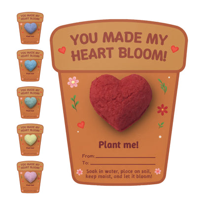 Seed Bloom 3D Heart Seed Paper Gift Set – 24 Plantable Heart Shapes with Wildflower Seeds, Includes Cards & Double-Sided Tape, Ready-to-Gift For Valentines Day Gift, Weddings & Special Occasion Favor