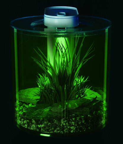 Marina 360 Aquarium with Remote Control LED Lighting, Multi-colour, 10 Litre,Blue,Green,Red