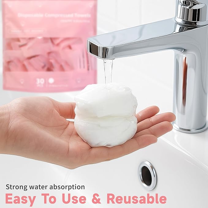 Disposable Compressed Face Towels, Ultra Soft Large Size Compressed Towel