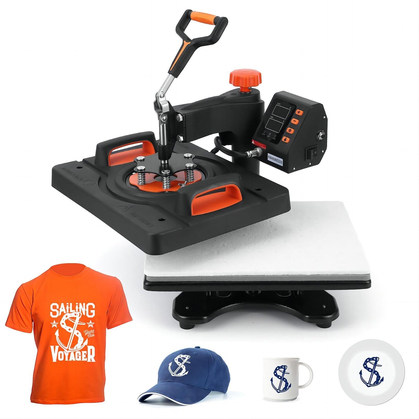 6 in 1 Heat Press Machine, 12" x 15" Professional Sublimation Machine, Heat Press Machine for T-Shirts, 360° Swing Away, 0-410℉, 3 Preset Modes Heat Transfer Machine