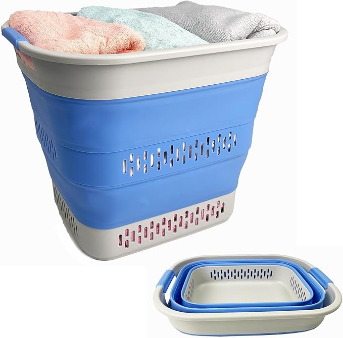 SAMMART 40L Collapsible Plastic Laundry Basket