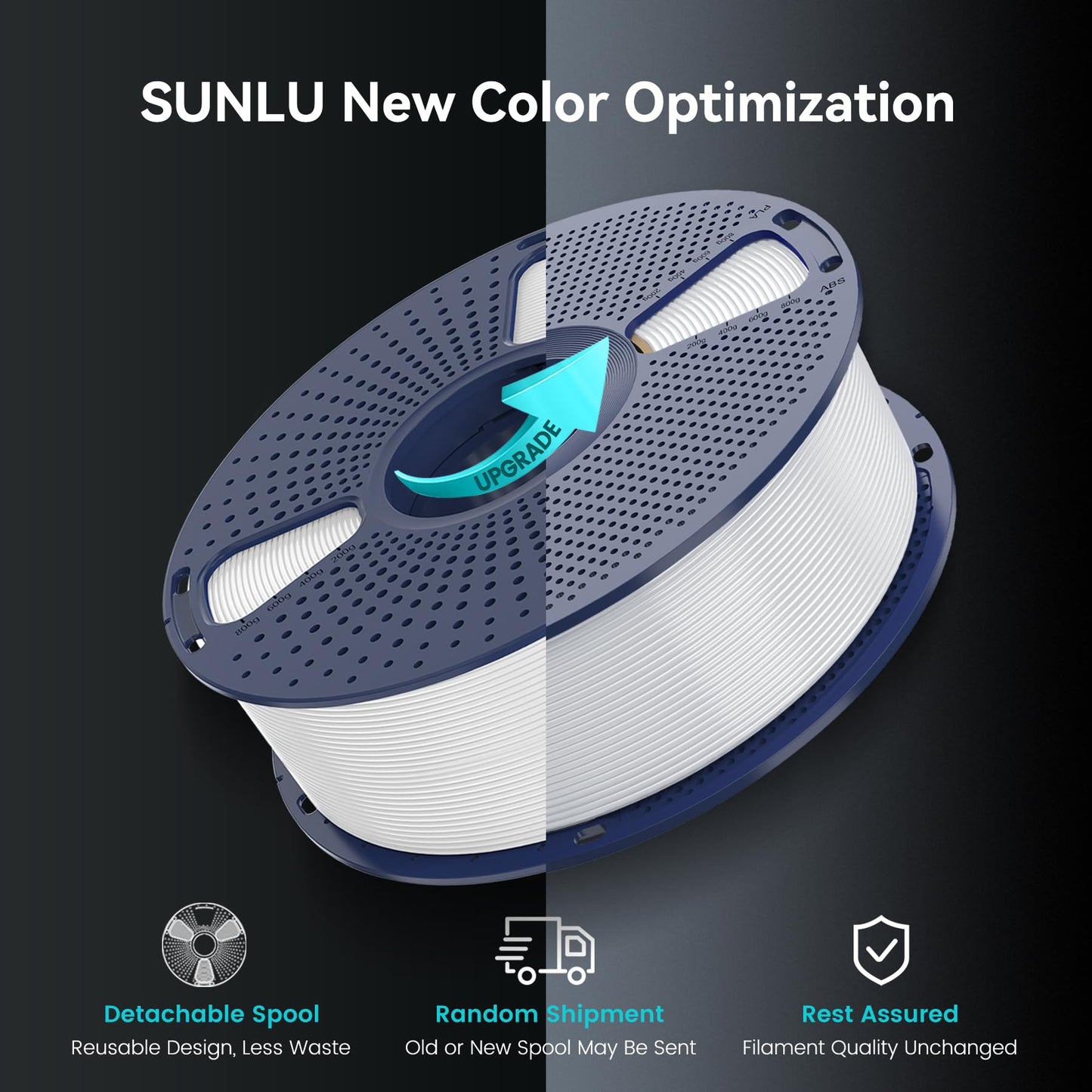 SUNLU PLA Plus 3D Printer Filament, PLA+ Filament 1.75mm, Improved Strength, Compatible with FDM 3D Printer, Dimensional Accuracy +/- 0.03mm, 1kg Spool (2.2LBS), White