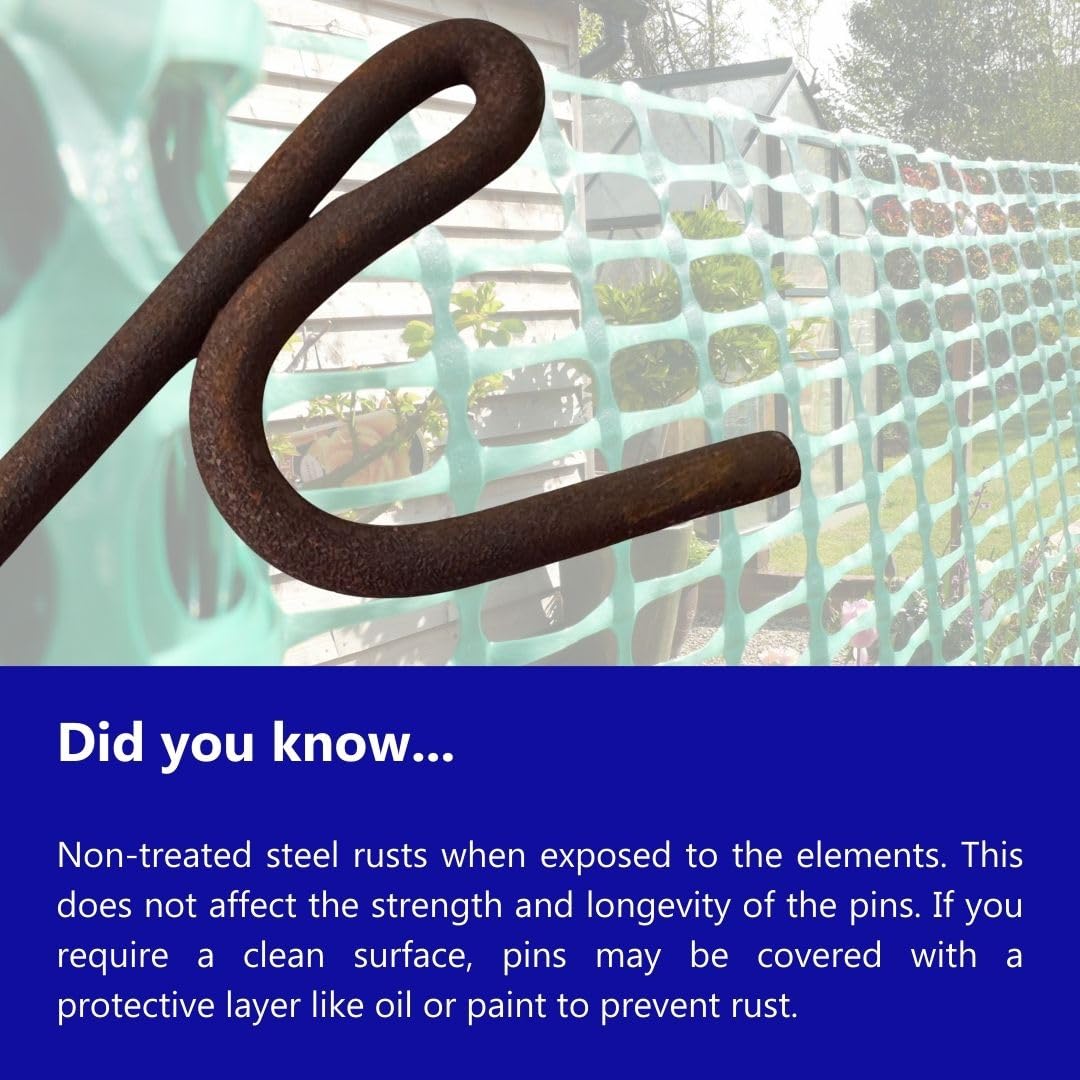 Suregreen Steel Fencing Pins | 1.2M Metal Garden Stakes | 10 Pack Road Pins for Contractors, Site Managers, Landscapers, Event Organisers, Builders | Garden Stakes for Gardeners, Farmers
