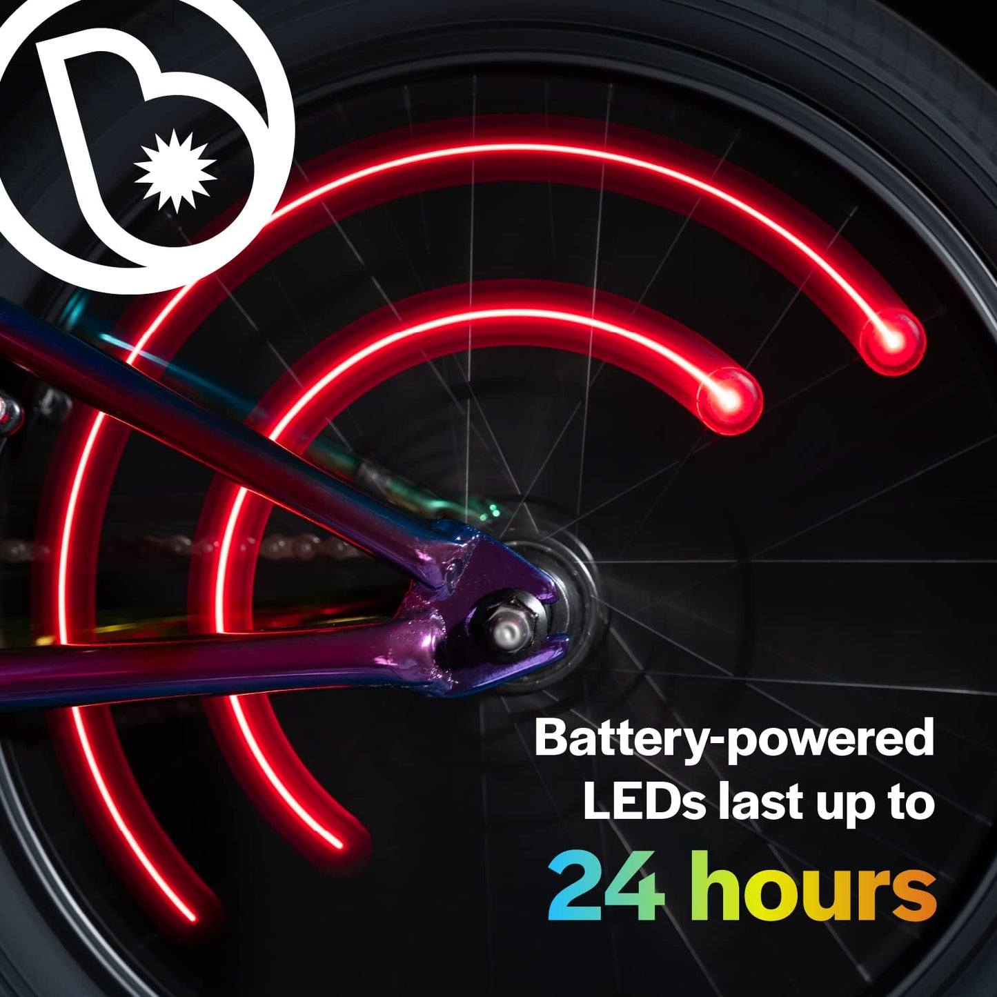Brightz Bike Wheel Lights (Orbit 2-Pack Red) LED Bicycle Light Kids Bike Accessories Decorations Christmas Xmas Gift Present Stocking Stuffer for Grandson Granddaughter Idea for Boys Girls Tweens