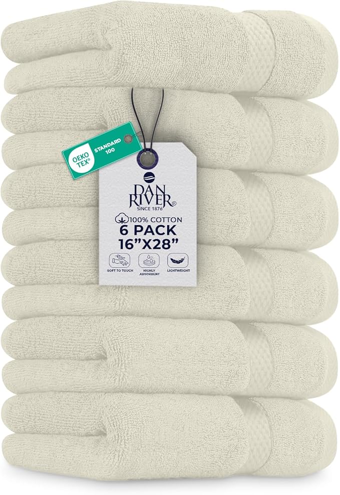 DAN RIVER 6-Pack Premium Hand Towels