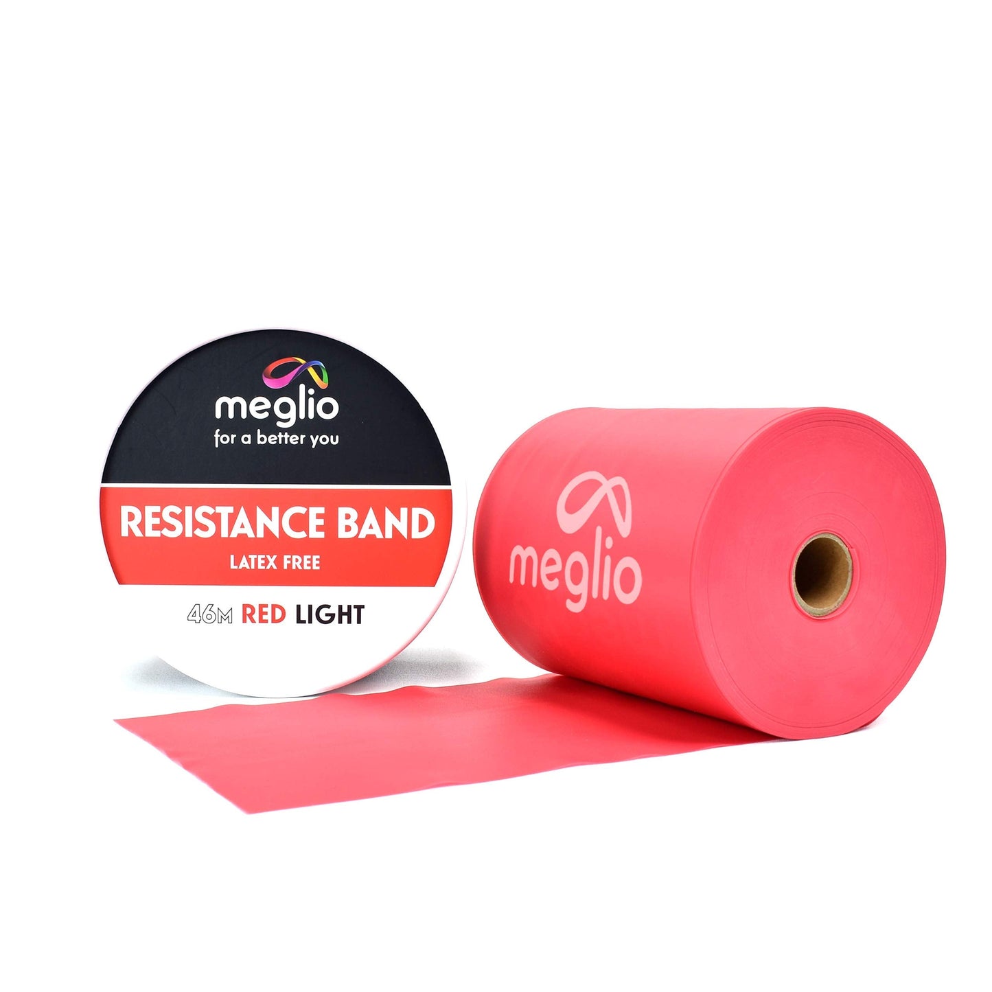 Meglio Resistance Bands Roll - Latex Free Exercise Bands for Building Strength, Pilates Band for Fitness, Flexibility, Physiotherapy, Stretching & Yoga Bands | (46 Meter)