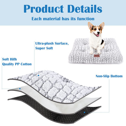 ULIGOTA Dog Bed Crate Pad Soft Dog Crate Mattress for Small Medium Large Dogs Soft Dog Bed Anti Slip Fulffy Comfy Kennel Pad 60x45cm