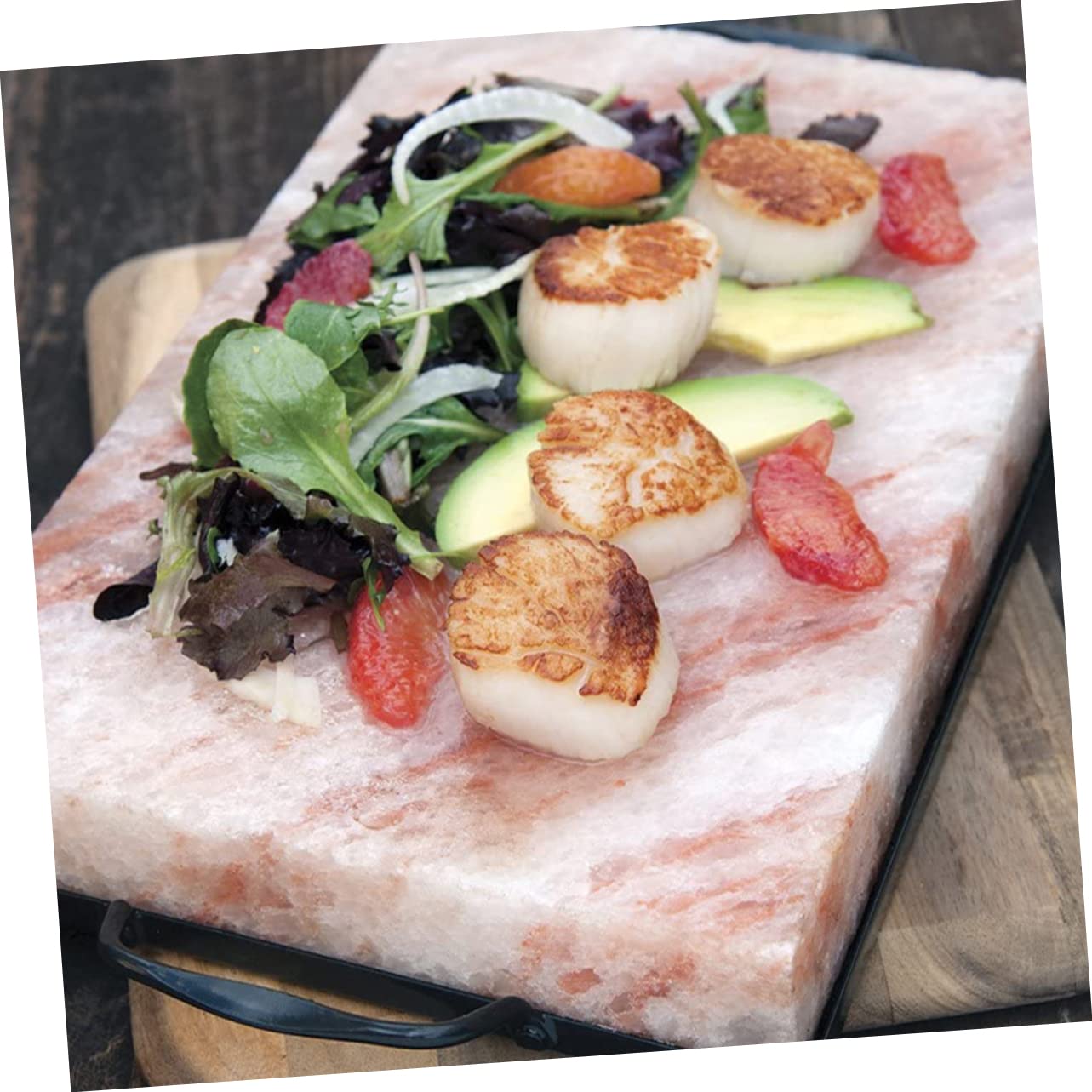 COOPHYA Salt Plate Cooking Tray Holder Salt Plate Rack for Grilling Steak Cooking