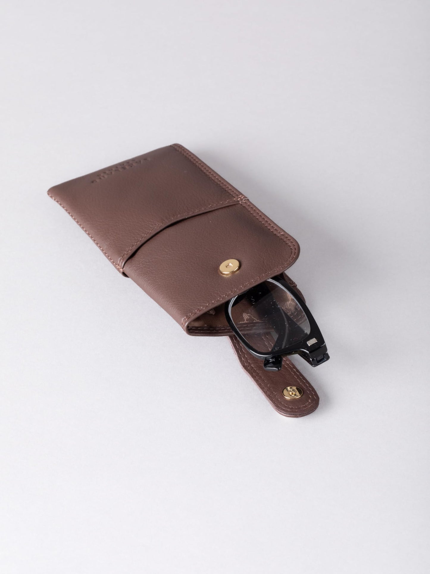 Real Leather Glasses Case in Brown genuine leather spectacle pouch ladies mens