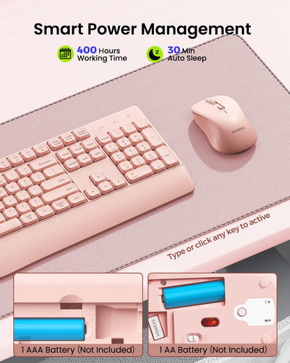 seenda Bluetooth Keyboard and Mouse, COE200 USB + Bluetooth Multi Device, Ergonomic Keyboard Mouse Set, Full-Size Wireless Combo Compatible for Mac OS/Windows PCs Computers Laptops MacBooks - Black