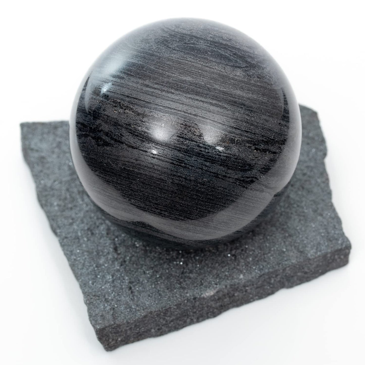 RUMINERAL Specular Hematite Sphere 56-60 mm with Stand Polished Crystal Stone