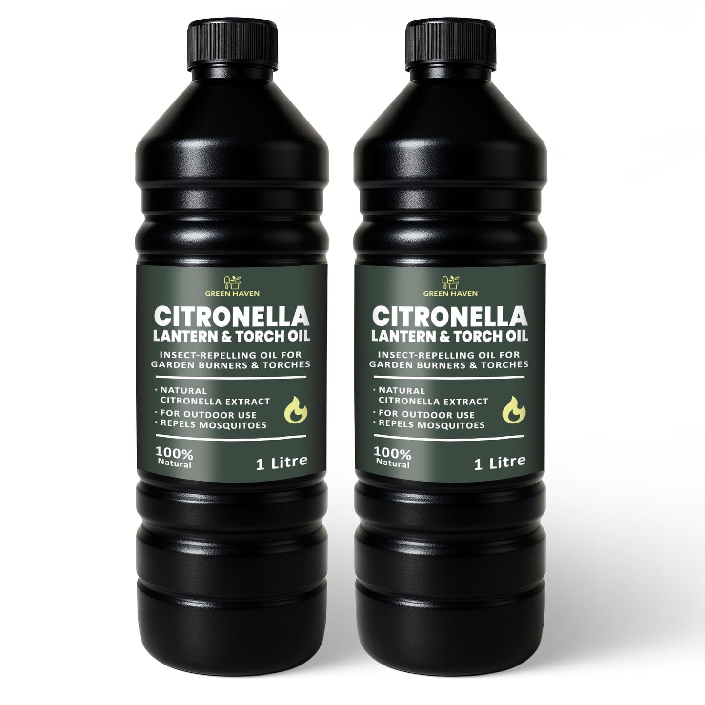 CUQOO 1L Scented Citronella Oil for Garden Burners - 2 Pack Insect-Repelling Torch & Lantern Oil Outdoor Use, Garden Citronella for Tiki Torches, Burners & Lamps, Patios, BBQs, Camping