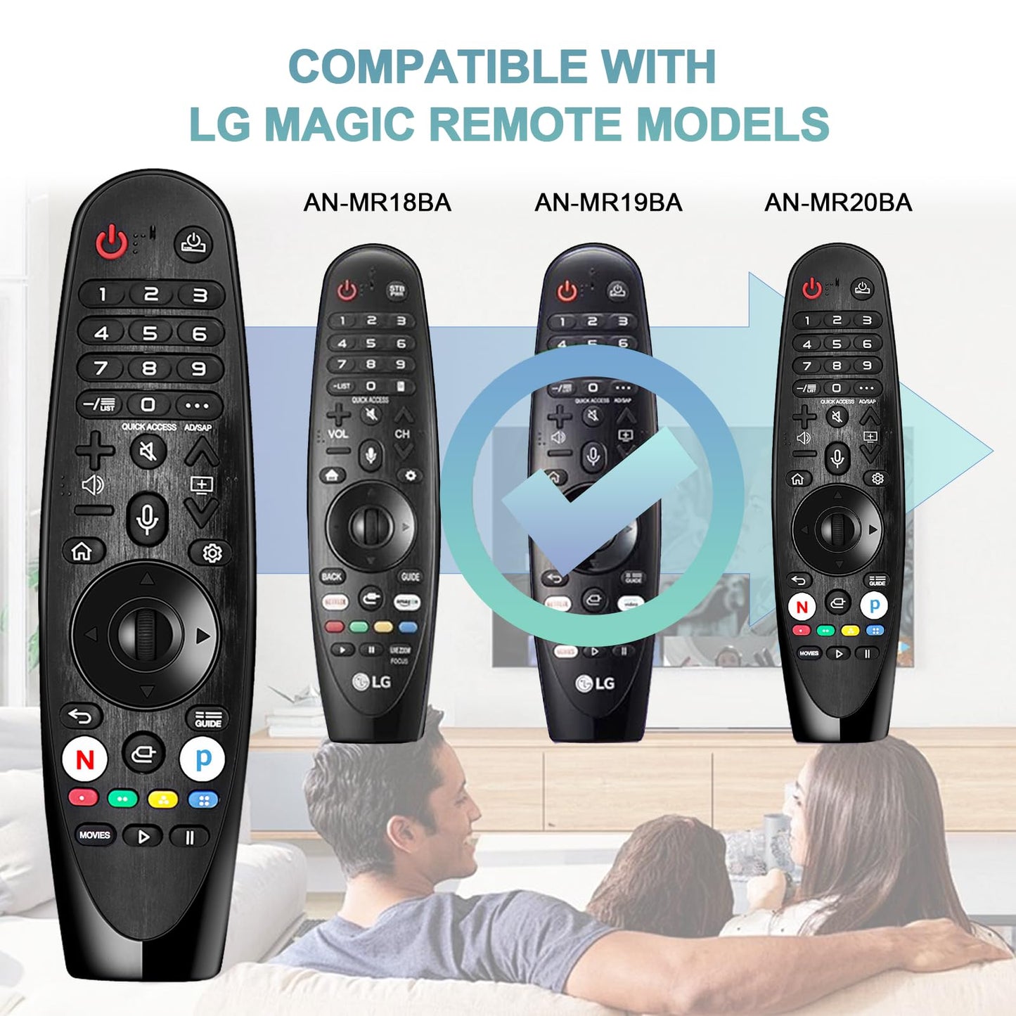 (Pack of 2) Replaced Remote Control Only for Roku TV Compatible with TCL Roku/for Hisense Roku/for Insignia Roku/for Onn Roku Smart TV (Not for Roku Stick and Box)