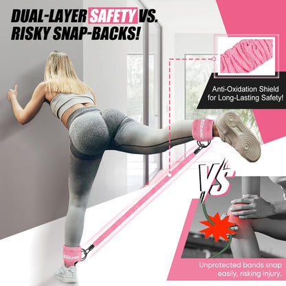 KUZARO Resistance Bands Set with Ankle Straps, Legs and Glutes Workout Equipment, Ankle Weights Bands for Women, Booty Exercise Equipment for Kickbacks and Hip Training, Home Gym Fitness Equipment