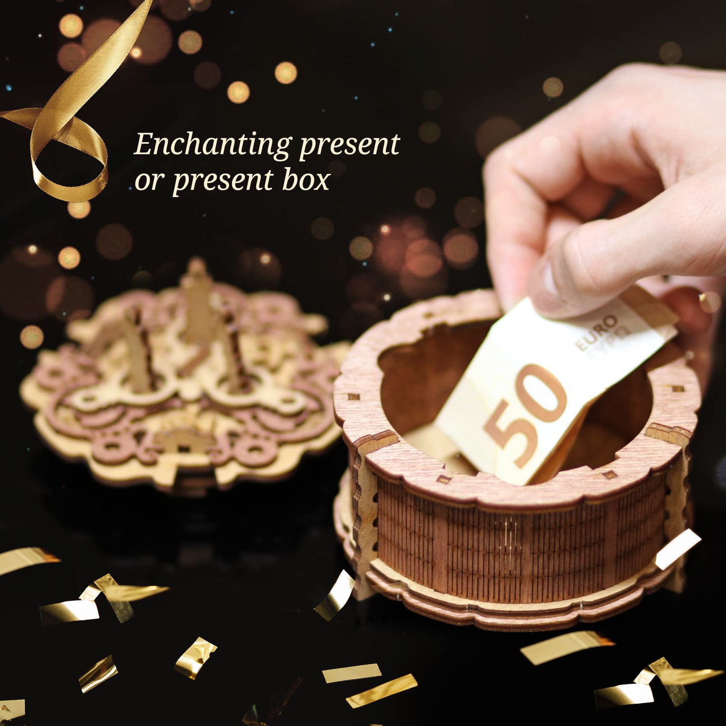 iDventure - Birthday Cake Gift 3D Puzzle Box - Gift box puzzles - tricky gift packaging birthday gifts - Puzzle box money gifts, vouchers & much more. (10.5 cm diameter x 6.5 cm height) (IDGB3)