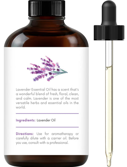 Handcraft Blends Lavender Essential Oil – Huge 4 Fl Oz – 100% Pure and Natural – Premium Grade Essential Oil for Diffuser and Aromatherapy, Skin, Massage, Candle and Soap Making Fragrance
