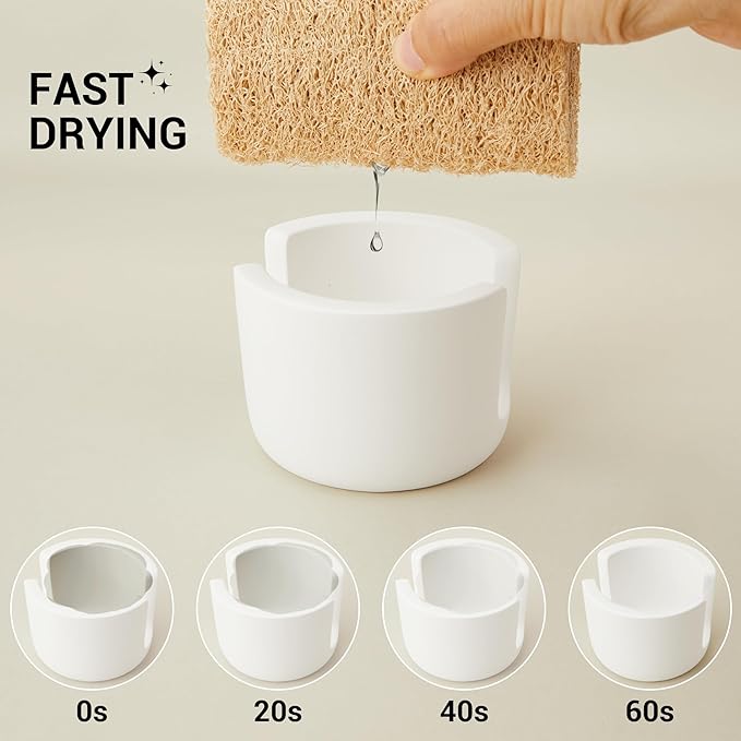 Diatomite Sponge Holder for Kitchen Sink Counter, Quick Drying, Fast Water