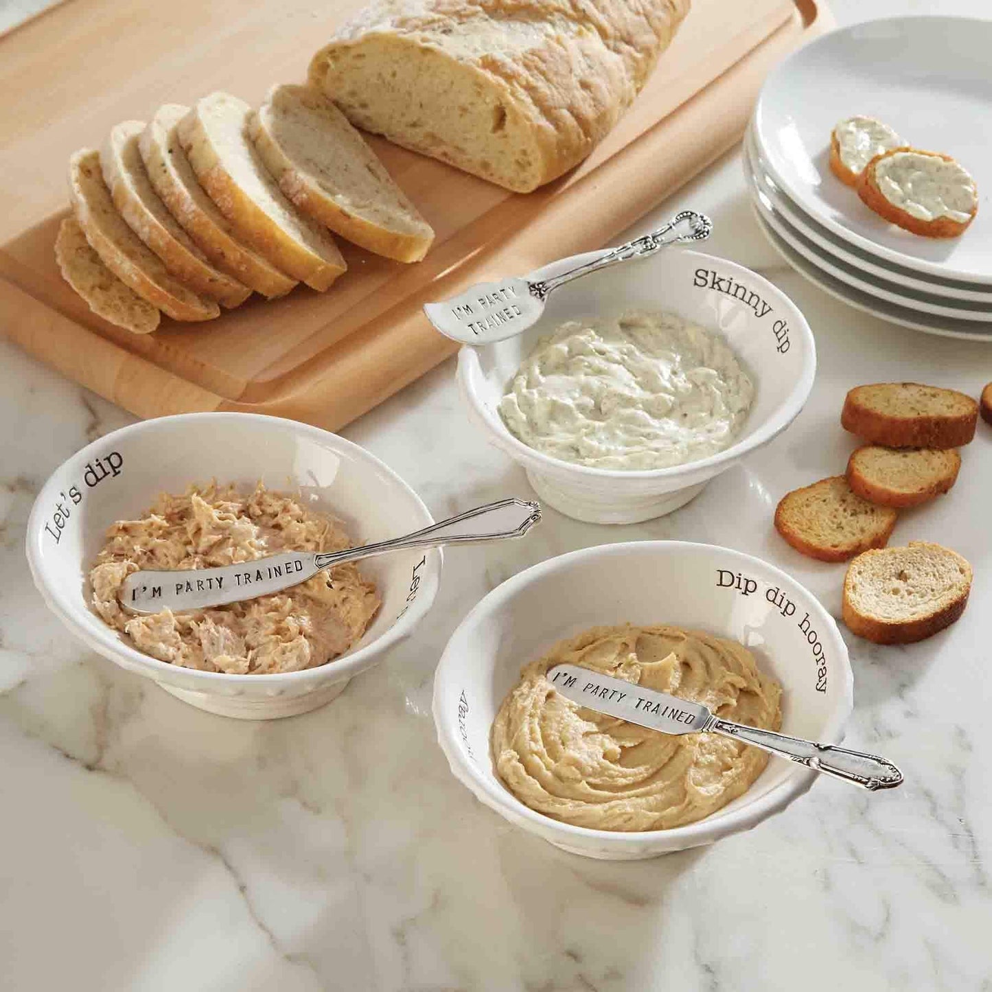 Mud Pie Dip Bowl Set, Hooray, 2" x 6"