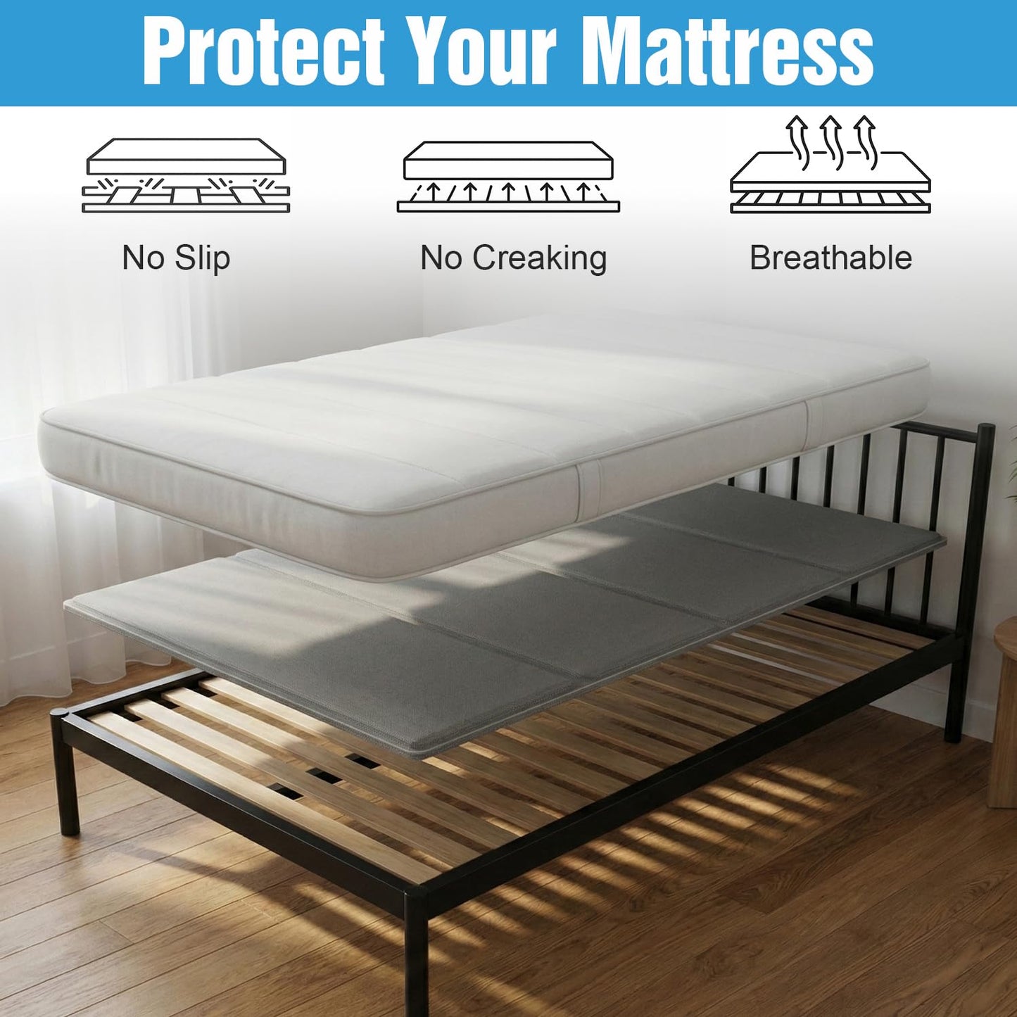 Wolive Bunkie Board Twin Size (38x75''), 10mm Bed Boards for Under Mattress, Breathable, Noise Minimizing, Moisture Resistant Bunkieboards, Heavy Duty Bed Support Board for Platform & Slatted Frames