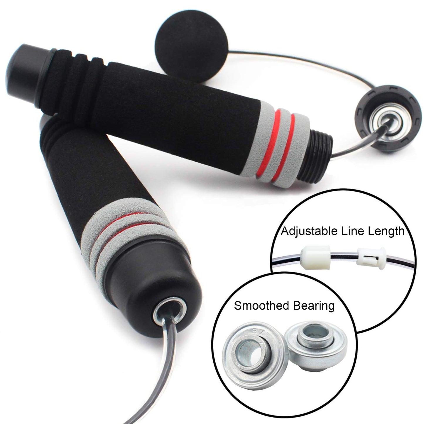 Benvo Weighted Ropeless Jump Rope Cordless Speed Rope Skipping Rope for Double Unders, Exercise, WOD, Boxing, MMA Beachbody Training Fitness- Updated Version