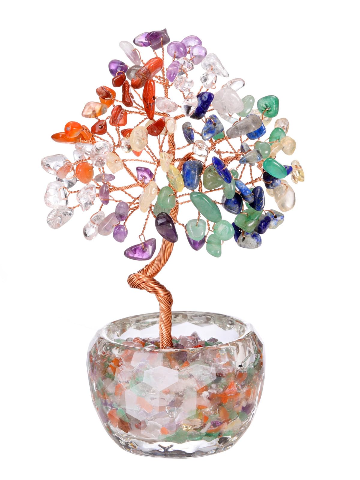 PESOENTH Chakra Tree Crystal Tree of Life Gifts for Women Mom Birthday,7 Chakra Stones Healing Crystals Gem Trees Reiki Spiritual Gemstones Positive Energy Gifts for Home Room Desk Decor