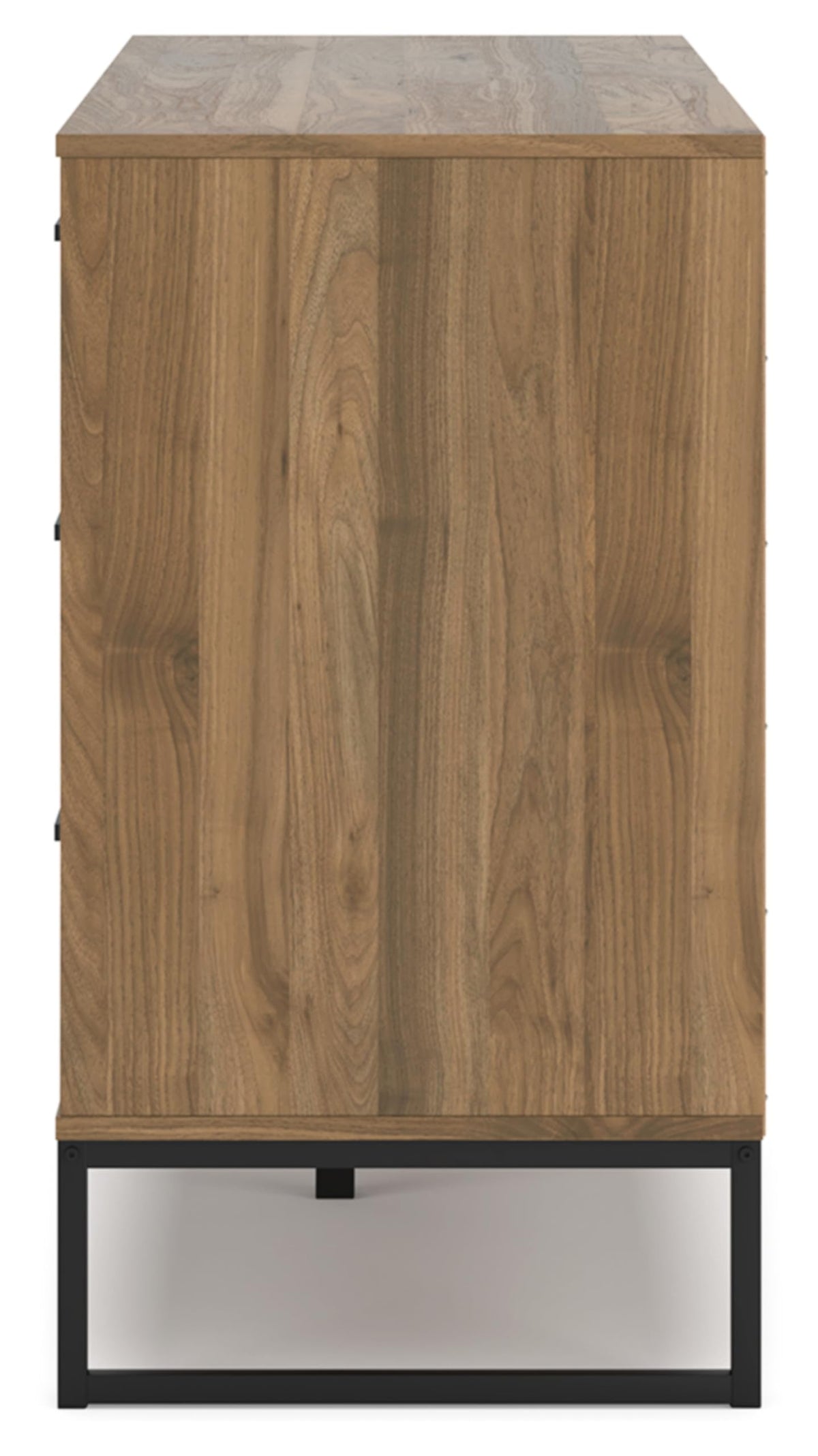 Signature Design by Ashley Deanlow Mid-Century Modern 6 Drawer Dresser with Safety Stop for Bedroom, Light Brown & Black