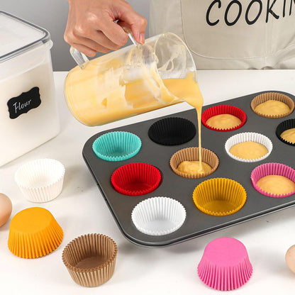Standard Black Cupcake Liners for Baking 200 Counts - Caperci Greaseproof Muffin Baking Cups for Wedding Birthday Party Baby Shower Festivals (Black)