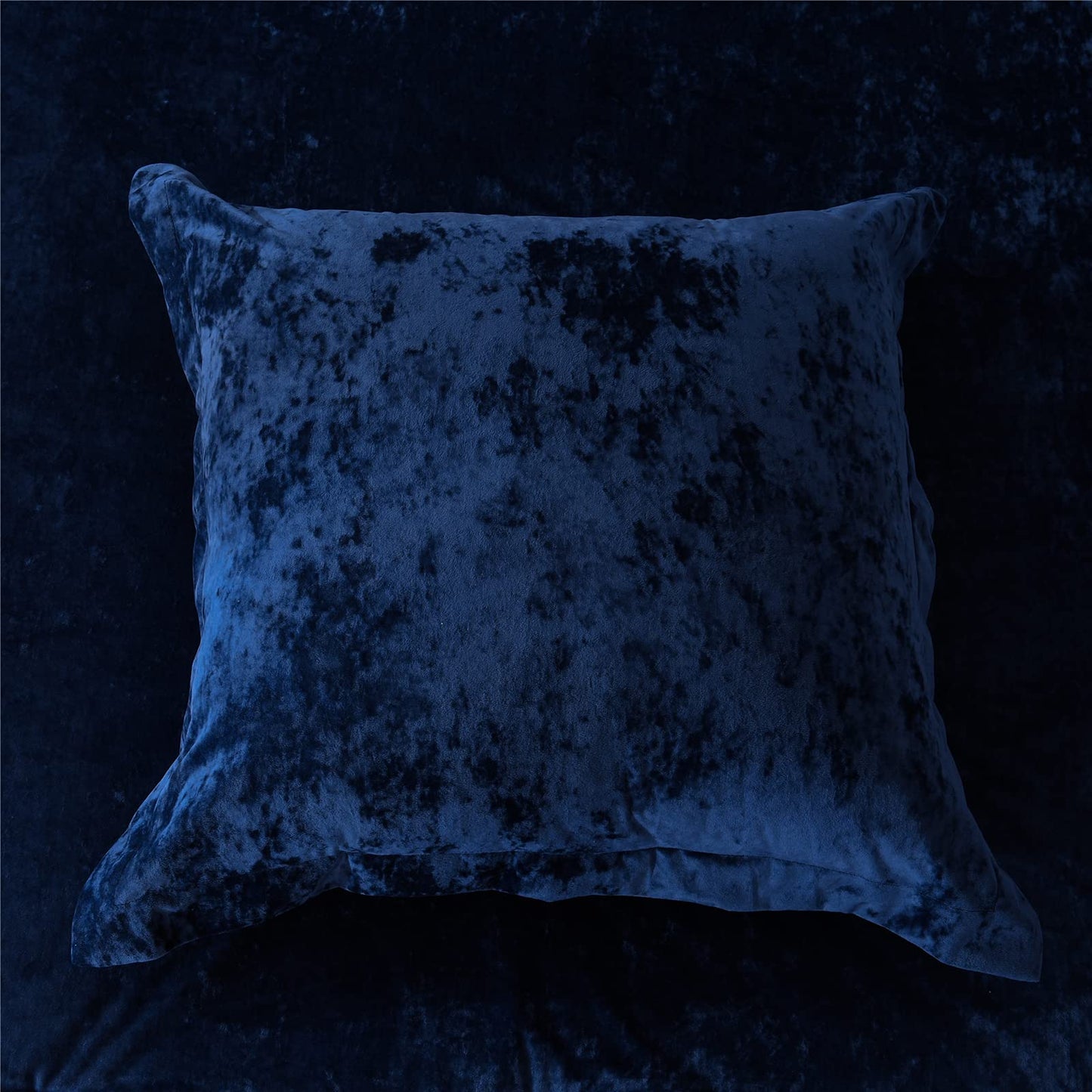 Sunshine Nicole Distressed Velvet Comforter Set, Distressed Velvet Face and Brushed Solid Microfiber Reverse, with Light Weight Soft Poly Fill, 5 Pieces Navy, King