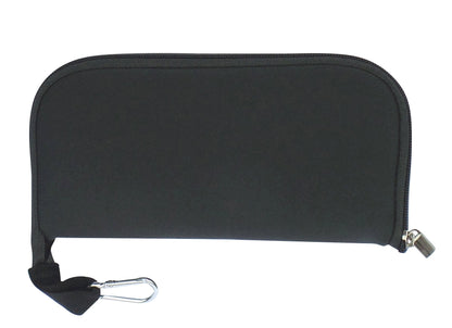 Travel Mouse Case Electronics Organizer Convertible Bag | Laptop Cord Cable Accessory Pouch with Extra Rolled Up Travel Mouse Pad | Pouch Unzips Flat Into Mouse Pad (Solid Black)