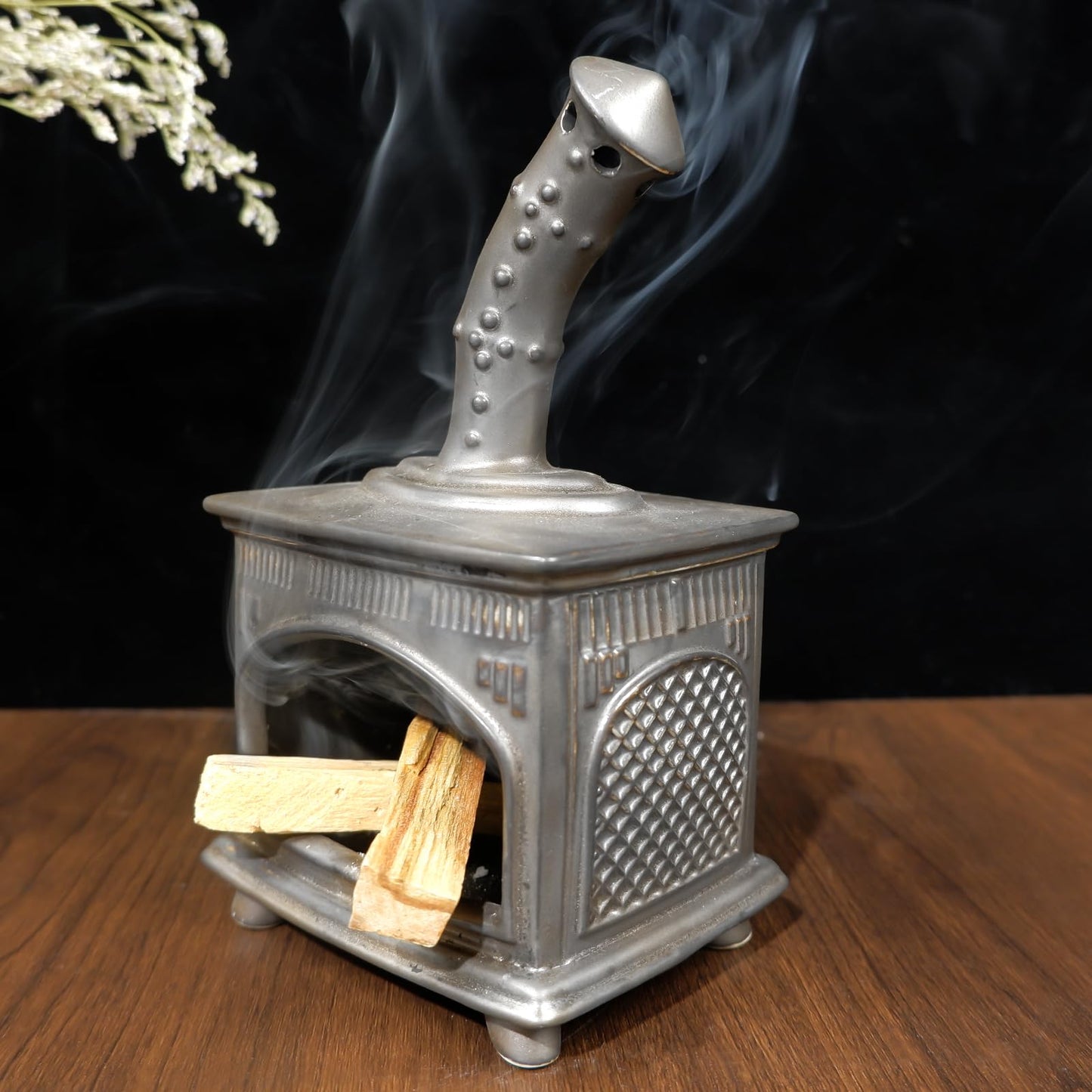 MOUGIGI Handmade Ceramic Palo Santo Holder - Modern Smudge Bowl & Sage/Cone Incense Chimney for Yoga, Meditation, and Energy Cleansing - Ideal Gift for Zen Altar and Aromatherapy Enthusiasts