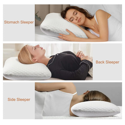 BDTFO High Density Memory Foam Pillow | Classic Support For Neck Shoulder Pain, Ergonomic Orthopedic Cervical Pillow for Sleeping, Removable, Machine Washable Cover