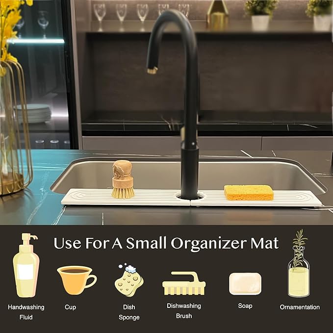 Faucet Mat for Kitchen Sink, Stone Drying Mat for Kitchen Counter, Stone Mat