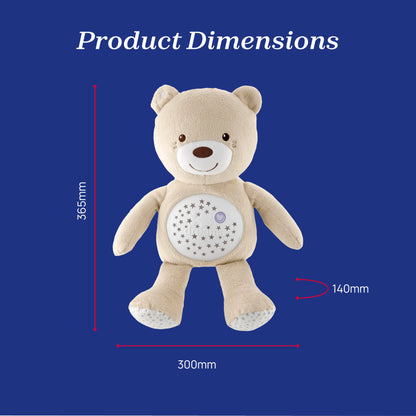 Chicco First Dreams Teddy Bear with Night Light, Neutral | Projects Stars, Lighting Effects, Relaxing Music, Calming for Baby