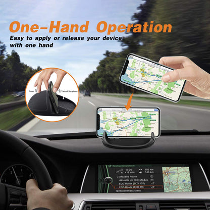 Cinati Car Phone Holder, Car Phone Mount Silicone Vehicle Pad Mat for Various Dashboards, Slip Free Desk Phone Stand Compatible with iPhone, Samsung, Android Smartphones, GPS Devices and More, Black