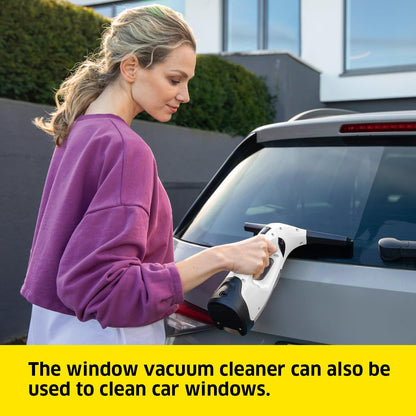 Kärcher Window Vac WV 2 Plus, Battery Running Time: 35 min, LED Display for Battery Status, Suction Nozzle: 280 mm, Spray Bottle with Microfibre Cloth, 20 ml Window Cleaner Concentrate