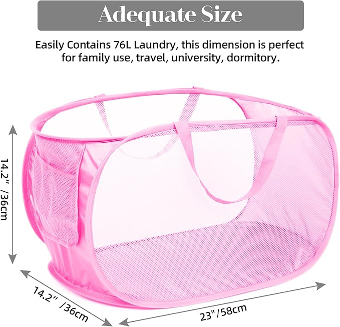 2 Pcs Durable Collapsible Laundry Baskets
