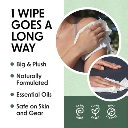 Wipex Yoga Mat Cleaner Wipes - Plant-Based Lemongrass, Eucalyptus & Vinegar Wipes for Gym & Fitness Equipment & All Purpose Gym Cleaning - Safe for Peloton Bikes & Treadmills - 400 Count