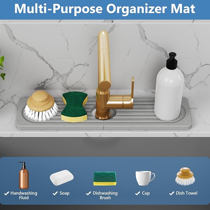Stone Quick Dry Faucet Mat for Kitchen Sink Stone Faucet Mat for Kitchen Sink