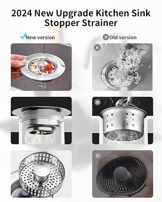 3 in 1 Kitchen Sink Drain Strainer Anti-Clogging Kitchen Sink Drain Stopper